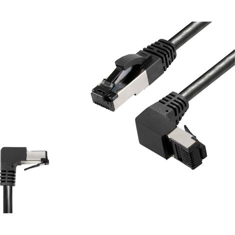 BKL Electronic 144017 RJ45 Patchkabel CAT 8.1 S/FTP 1 m Schwarz Halogenfrei 1 St.