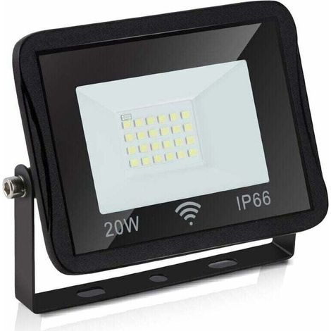 Projecteur LED d'extérieur Hengda, 1700 lm, 6000 K, étanche IP66, 20 W, blanc froid - Noir (1/5)