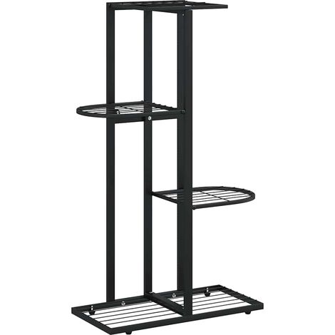 Maison Exclusive - Piedistallo per Piante a 4 Piani 43x22x76 cm in Metallo Nero