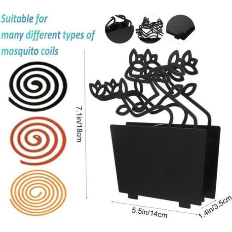 1 Support de Bobine,Design Pin Noir,Avec Boîte à Cendres,Fer,Intérieur et Extérieur (1/3)