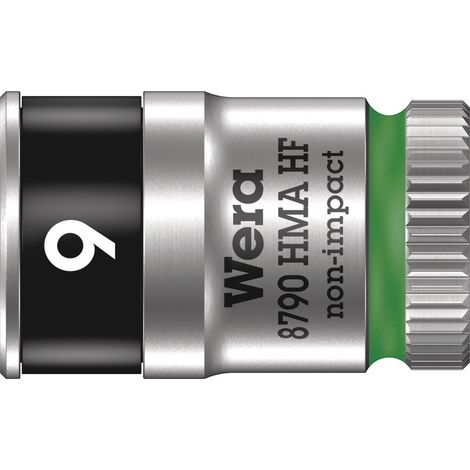 Inserto de llave de tubo 8790 HMA HF 1/4 pulgada hexagonal SW 9mm L.23mm WERA