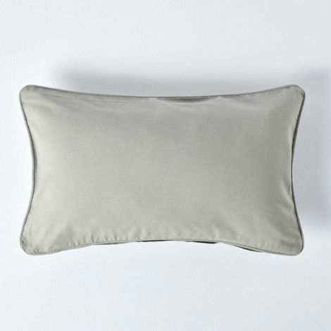 HOMESCAPES Housse de coussin Uni Gris, 30 x 50 cm