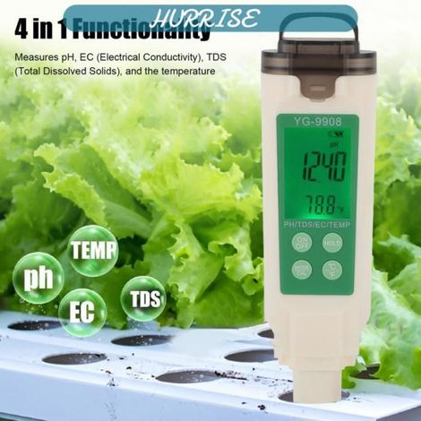 Sonew testeur d'eau potable Testeur de qualité de l'eau 4 en 1, haute précision, lecture claire, rétro-éclairage jardin ustensiles (1/5)