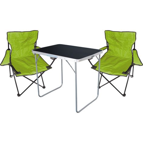 3-tlg Campingsessel Lime Grün+ Campingtisch-MMC330871B+2xMPO2470 (1/5)