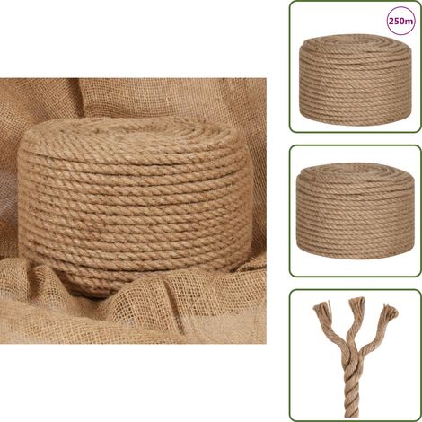 Seil 100% Jute 14 mm 250 m - Juteschnur - Jutenband - Naturfaser - Gartenseil - Terrassenabgrenzung (1/5)