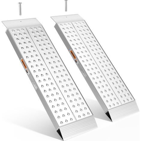 Rampe Aluminium Renforcée 100x30 cm Rampe de Chargement, Capacité 680 kg, Antidérapante pour Abris/Tondeuses pour Souffleuses à Neige, Motos, Dirt Bikes (1/5)