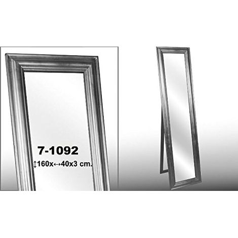 Miroir sur Pied avec Cadre en résine, argenté, 160 x 40 x 3 cm