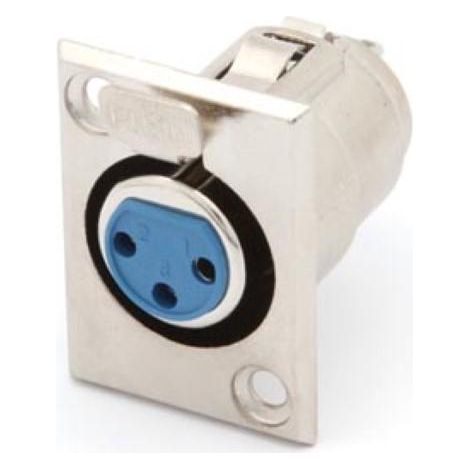 CONECTOR XLR - 3 CONTACTOS - CHASIS - NIQUELADO - HEMBRA