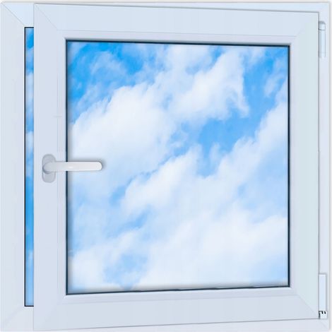 PVC-Fenster weiß 80x80 RECHTS, neues 800x800 mm Dreh-Kipp-Fenster mit Doppelverglasung RU