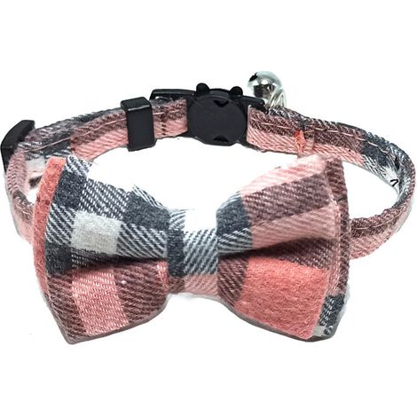 Collier Pour Chien Et Chat - Motif Écossais Flocon De Neige - Coton Ajustable Avec Nœud - Pour Noël Et Fêtes - 1 Pièce (1/5)
