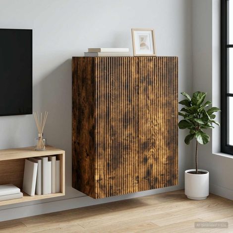 vidaXL Armoire Murale Chêne fumé 66 x 34,5 x 90 cm Bois d'ingénierie