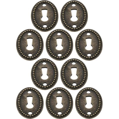 Cache-serrure ovale plaqué, lot de 10, en alliage, pour portes et (1/5)