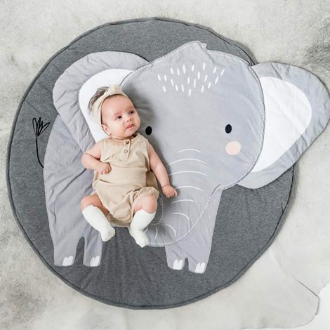 Couverture rampante , couverture caline en coton, tapis de couchage doux, dessin animé, tapis de jeu pour bébé, couverture de jeu, éléphant de 90 cm-Fei Yu (1/5)