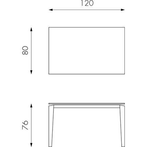 Webmarketpoint – Table extensible 120-170 cm – Plateau en céramique marbre anthracite sur verre trempé – Rallonge simple 50 cm – Largeur 80 cm, hauteur 76 cm (1/5)