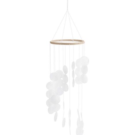 Carillon éolien en coquillage naturel, attrape-rêves, décoration artisanale blanche (1/5)