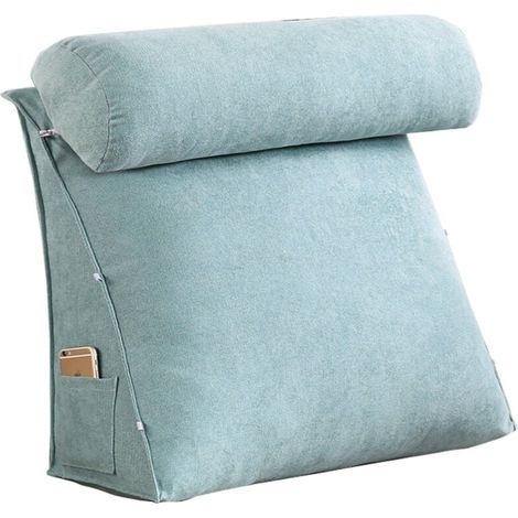 Chevet grand dossier triangle coussin canapé taille coussin bureau dos coussin lit cou coussin oreiller, lac bleu (1/4)