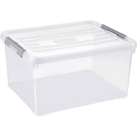 Curver 243813 Scatola di immagazzinaggio HANDY impilabile (L x L x A) 490 x 390 x 250 mm Trasparente, Argento 1 pz.