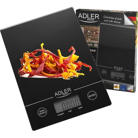 Adler Bilancia da cucina Adler AD 3138 Peso massimo (capacità) 5 kg Graduazione 1 g Tipo di display LCD Nero (1/5)