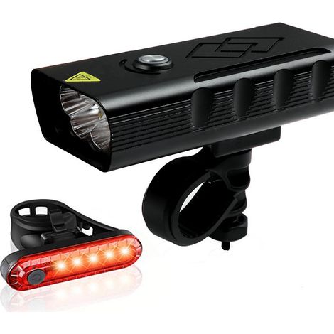 Front and Rear Bike Lights 5000 Lumens Super Bright, USB Rechargeable 5 LED Bike Lights with Aluminum Alloy Powerful LED Bike Lights for All Bikes (1/5)