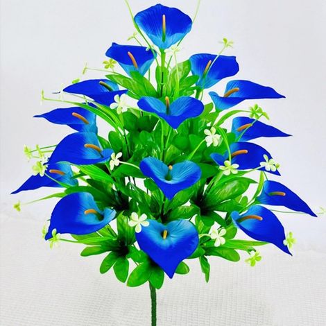 Lotus De Fer À Cheval Artificiel Bundle - True Touch Simulation Fleur, Lotus De Fer À Cheval Décoration, Bleu (1/5)