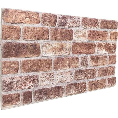 Lot de 10 panneaux muraux bruns, 100 x 50 cm, en mousse EPS (1/5)