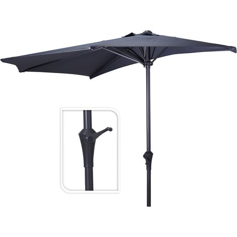 Demi-parapluie Mural Noir Protection Solaire Compacte Pour Balcons - Basics