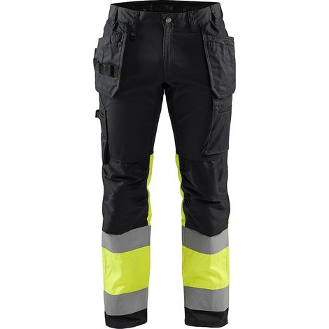 Pantalon de travail haute visibilité stretch 1558 - Noir/Jaune fluo XS - FR(38) - SE(C44) - Longues
