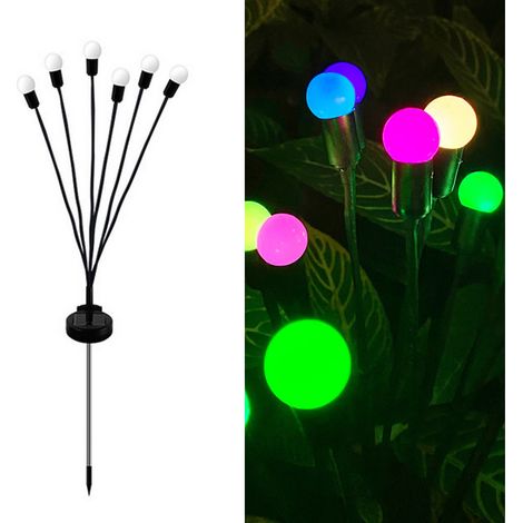 Lámpara de jardín brillante, con forma de luciérnaga, alimentada por energía solar, resistente al agua, ideal para caminos de jardín, decoración de jardines y como luz nocturna. (1/5)
