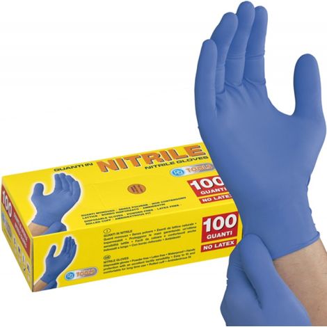 GUANTI MONOUSO NITRILE BLU TG.L CF.100PZ