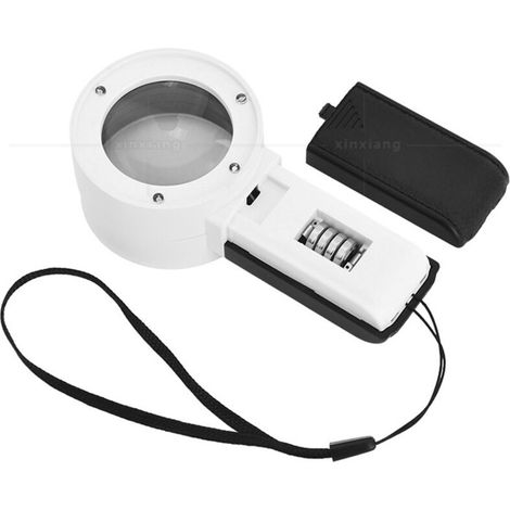 30X Magnifying Jeweler Loupe with 3 LED and UV Light - Anti-Scratch Lenses - High Clarity - for Diamonds, Jewelers, Coins, Stamps