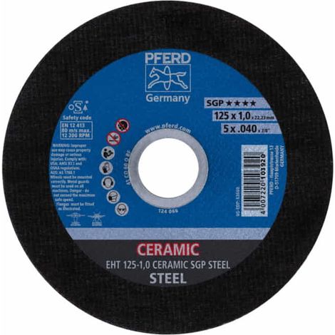Trennscheibe Ceramic SGP Steel D125x1mm ger.STA Bohr.22,23mm PFERD (1/2)