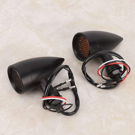 Clignotants Moto Rétro LED 12V Universels Aluminium 2 Pièces Feux Indicateurs Chrome Style Bullet (1/5)