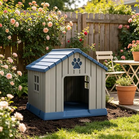 Außen-Hundehütte mit Lüftungsöffnungen & erhöhtem Boden für Hunde (1/5)