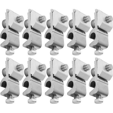 Ej.Life 10 Pièces Cosses de Sol Panneau Solaire Attaches Pinces en Alliage D'aluminium M6 Cosse PV Câble Accessoire de Couplage pour Fil (1/5)
