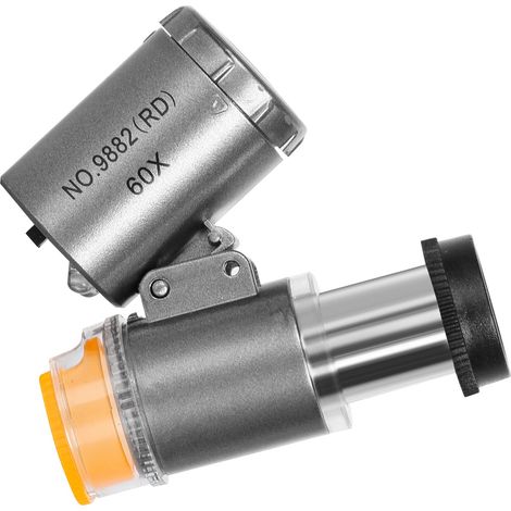 Loupe 60X éclairée avec 2 LED et 1 lampe UV, focale réglable, idéale pour bijoutiers, horlogers, gemmologues et amateurs. (1/2)