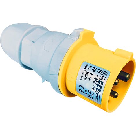 Wolf 110V 16A Industrial Plug IP44, Heavy Duty Site Power Connector (1/2)