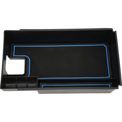 Console central Organisateur Boîte de Rangement avec Tapis Caoutchouc Antidérapant Remplacement pour HARRIER 2020‑2022 Bleu (1/5)