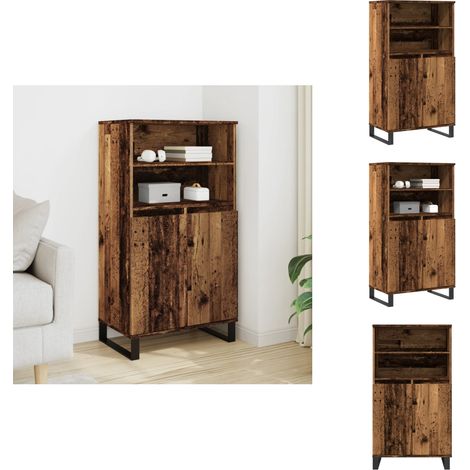 Buffet haut vieux bois 60x36x110 cm bois d'ingénierie - Buffet Haut - Buffets Hauts - Buffet - Armoire (1/5)