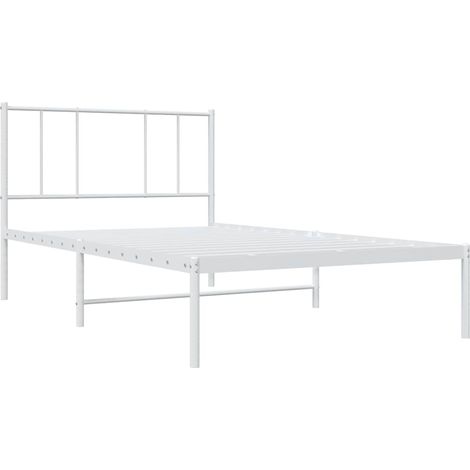 vidaXL Giroletto con Testiera Metallo Bianco 100x200 cm (1/5)
