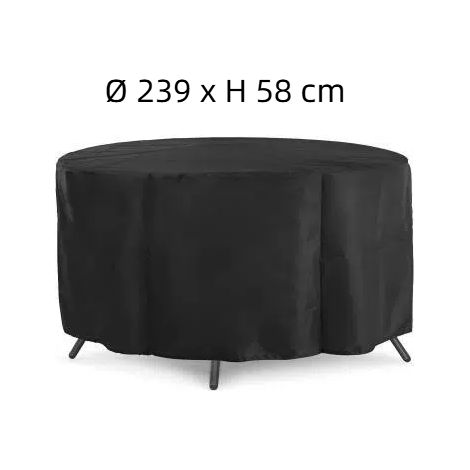 Housse de table ronde Ø 239 x H 58 cm noire (1/4)