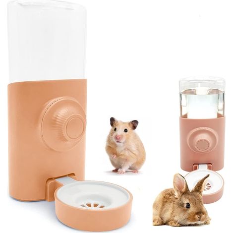 Distributeur Eau Lapin, 600ML Suspendue Abreuvoir Lapin Automatique Biberon Cochon d'Inde Anti-Goutte Biberon Hamster pour Lapin Chinchilla Cochon d'Inde Hérisson Furet, rose (1/5)