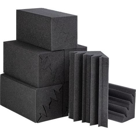 (12 X 12 X 24 cm) Bass Trap Lot de 12 panneaux de Mousse acoustique Plaque Insonorisation de haute densité réduisant le bruit intérieur et l'écho pour Studio d'enregistrement/Bureau à domicile (1/5)