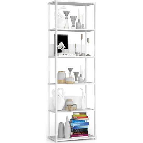 Étagère murale industrielle AKORD Blanche 60 cm 6 étagères 60x32x192 cm (1/5)