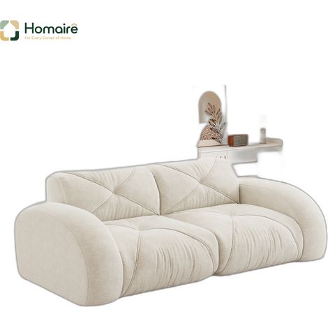 Canapé modulable en chenille beige 204 x 95 x 76 cm HOMAIRE (1/5)