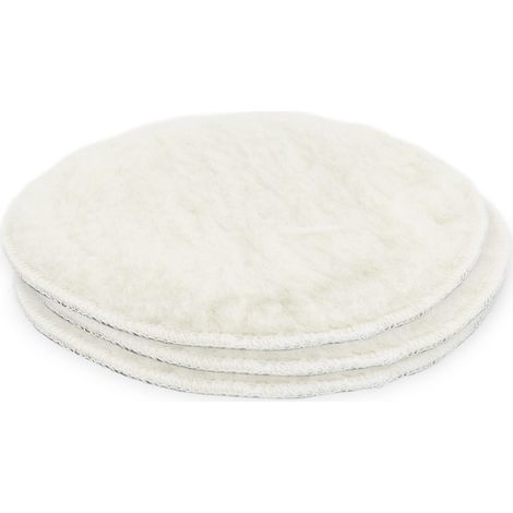 BITUXX® 150mm Polierpad Wollpad Polierfell Wollpuffer für Autopoliermaschinen (3x) (1/3)