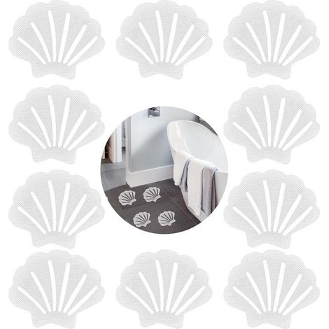 Juego de 20 pegatinas antideslizantes para ducha, tiras antideslizantes de seguridad para bañeras y duchas, tiras adhesivas, impermeables, transparentes. (1/5)