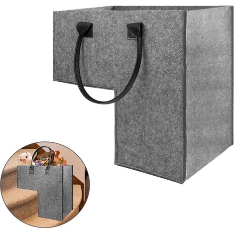 Panier de rangement pour escalier - Panier d'escalier pliable en forme de L - Sac de rangement - Panier d'escalier en feutre - Panier à linge - Panier à jouets - Articles ménagers - Pour le linge et l (1/5)