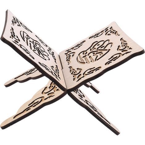 Porte-livres musulman en bois, étagère, porte-livres de prière, ornement musulman-24x21x18CM-White (1/4)