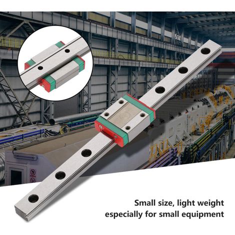 Guida lineare in miniatura, 1 pezzo LML12B Guida lineare in miniatura larga 12 mm + slitta per aste/assi/binari di movimento lineare temprati (200 mm) -Crezuo