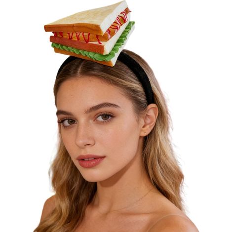 Fascia per capelli realistica, comoda e graziosa, con imitazione di un panino. (1/5)
